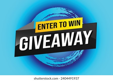 giveaway enter and win word vector illustration 3d style for social media landing page, template, ui, web, mobile app, poster, banner, flyer, background, gift card, coupon, label, wallpaper
