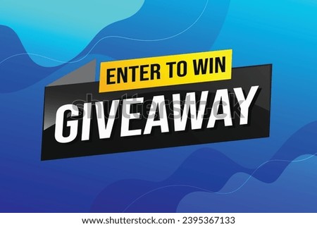 giveaway enter and win word vector illustration 3d style for social media landing page, template, ui, web, mobile app, poster, banner, flyer, background, gift card, coupon, label, wallpaper