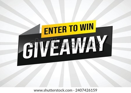 giveaway enter and win word vector illustration 3d style for social media landing page, template, ui, web, mobile app, poster, banner, flyer, backgrou