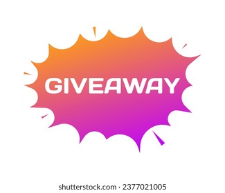 Giveaway explosion. Flat, color, explosion sign, giveaway sign. Vector icon