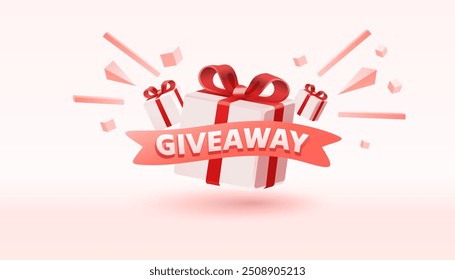 Giveaway gift, shop mega discount, special promo badge. Vector illustration