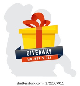 Giveaway happy mothers day box vector illustration for marketplace and e commerce