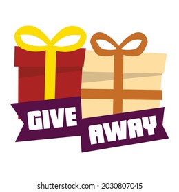 Giveaway icon banner sign design template Free Vector