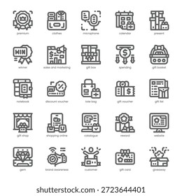 Giveaway Icon pack for your website, mobile, presentation, and logo design. Giveaway Icon outline design. Vector graphics illustration and editable stroke.