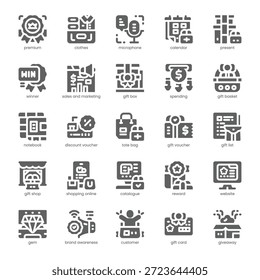 Giveaway Icon pack for your website, mobile, presentation, and logo design. Giveaway Icon solid design. Vector graphics illustration and editable stroke.