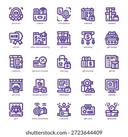 Giveaway Icon pack for your website, mobile, presentation, and logo design. Giveaway Icon line basic color design. Vector graphics illustration and editable stroke.