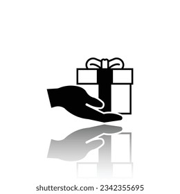 Giveaway icon silhouette, giveaway icon, illustration vector graphic of giveaway, suitable used for social media app, business, and etc