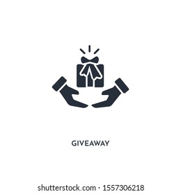 giveaway icon. simple element illustration. isolated trendy filled giveaway icon on white background. can be used for web, mobile, ui.