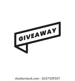 Giveaway label banner. Modern banner with surprise gift. Web template for promotion.