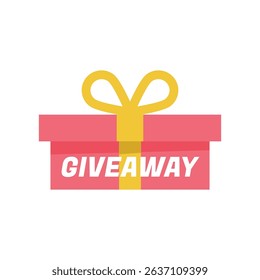 Giveaway label banner. Modern banner with surprise gift. Web template for promotion.