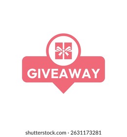 Giveaway Label Icon Flat Color Design Illustration.