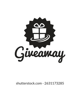 Giveaway Label Icon Flat Color Design Illustration.