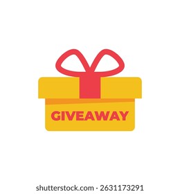 Giveaway Label Icon Flat Color Design Illustration.