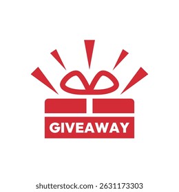 Giveaway Label Icon Flat Color Design Illustration.
