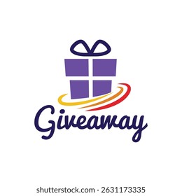 Giveaway Label Icon Flat Color Design Illustration.