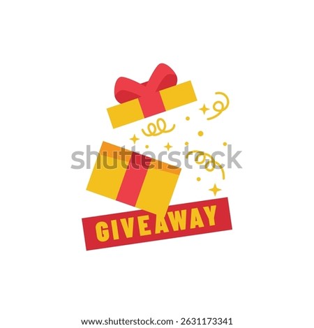 Giveaway Label Icon Flat Color Design Illustration.