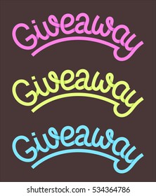 Giveaway lettering with 3d effect, text written in arc shape