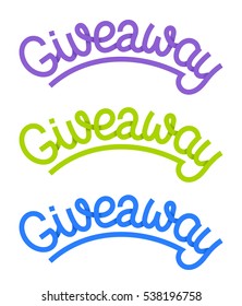 Giveaway lettering with 3d effect, text written in arc shape