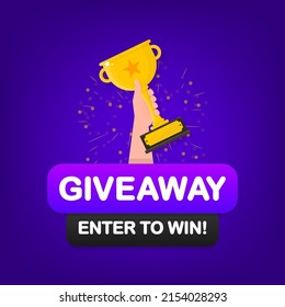 Giveaway Logo Template For Social Media Post Or Website Banner