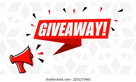 Giveaway megaphone and speech bubble illustration. Loudspeaker. Banner design for business marketing and advertising. Vector illustration.