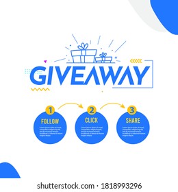 Giveaway modern vector template. Design for social media event, banner or print.