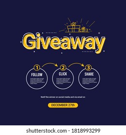 Giveaway modern vector template. Design for social media event, banner or print.