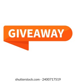 Giveaway In Orange Rounded Rectangle Ribbon Shape For Promotion Information Business Marketing Social Media
