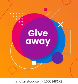 Giveaway poster with abstract modern geometric shape background for social media post template design vector illustration