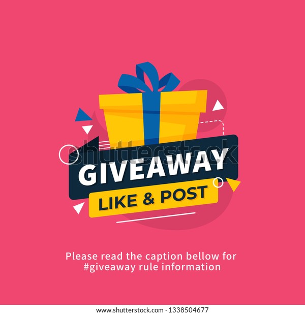 Giveaway Poster Template Design Social Media Stock Vector Royalty Free 1338504677