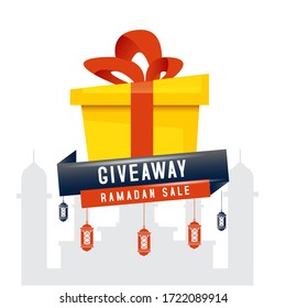 Giveaway ramadan sale box vector illustration for marketplace and e commerce