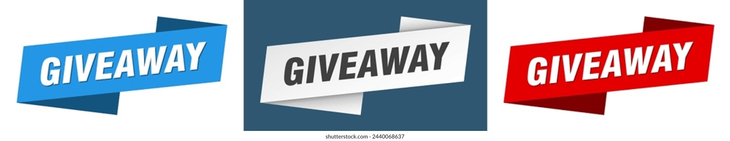 set de rótulos de la cinta de regalo. giveaway banner