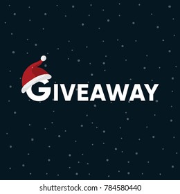 Giveaway. Santa Claus hat. Flat vector illustration.