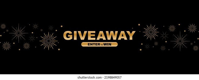 giveaway sign on black background