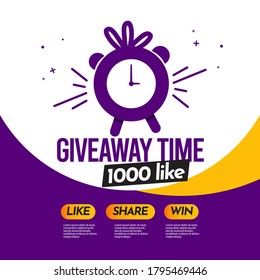 Giveaway Social Media Contest Vector Template.