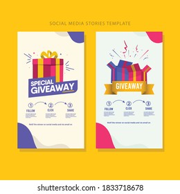 Giveaway Social Media Contest Vector Template.