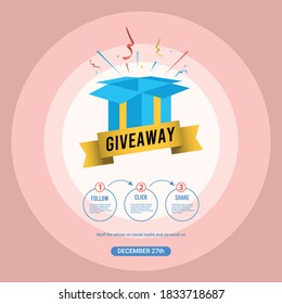 Giveaway Social Media Contest Vector Template.