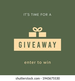 Giveaway social media contest vector template.