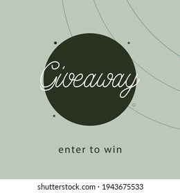 Giveaway social media contest vector template.