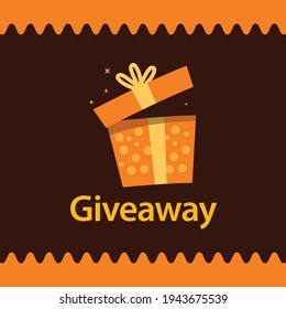 Giveaway social media contest vector template.