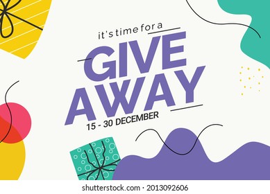 Giveaway Social Media Contest Vector Template.