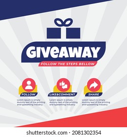 Giveaway social media contest vector template.