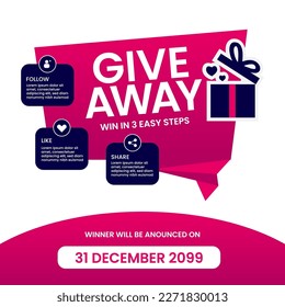 Giveaway social media post and banner template