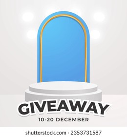Giveaway social media template with text effect