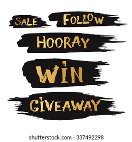Giveaway and special sale offer with hand drawn lettering with brush texture