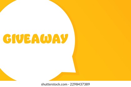 Giveaway. Speech bubble with Giveaway text. 2d illustration. Flat style. Vector line icon for Business and Advertising