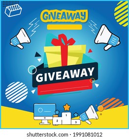 Giveaway steps for social media contest design concept 