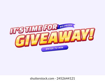 giveaway text headline banner for social media post or website banner or marketing and business promotion