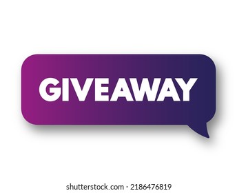 Giveaway text message bubble, concept background
