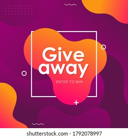 Giveaway time banner template vector illustration