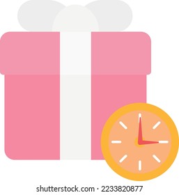 giveaway time clock flat illustration